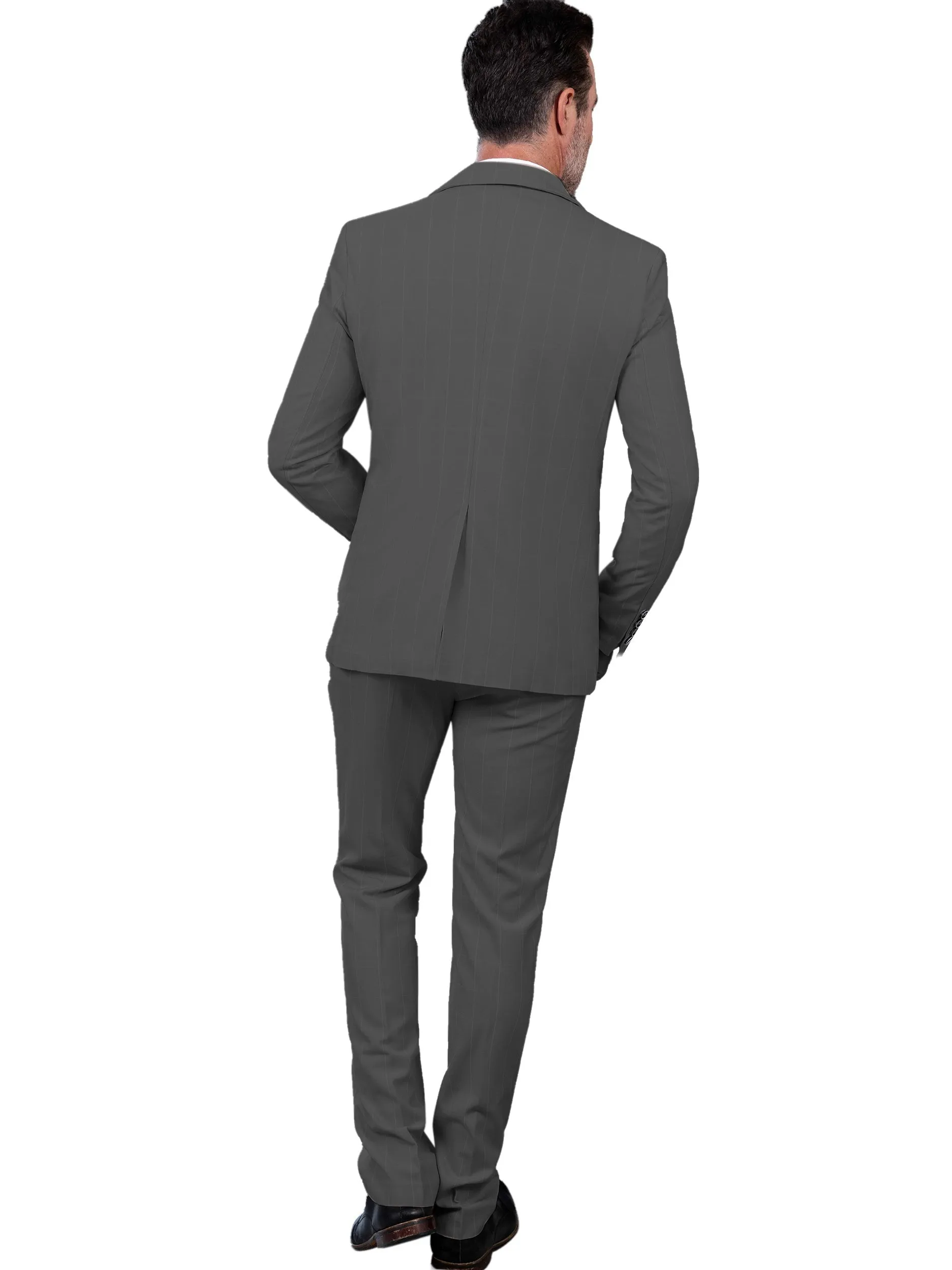 [Slim Fit Double Breasted Tuxedo] Mens Suit Plaid Tuxedos Business Suits Slim Fit Double Breasted