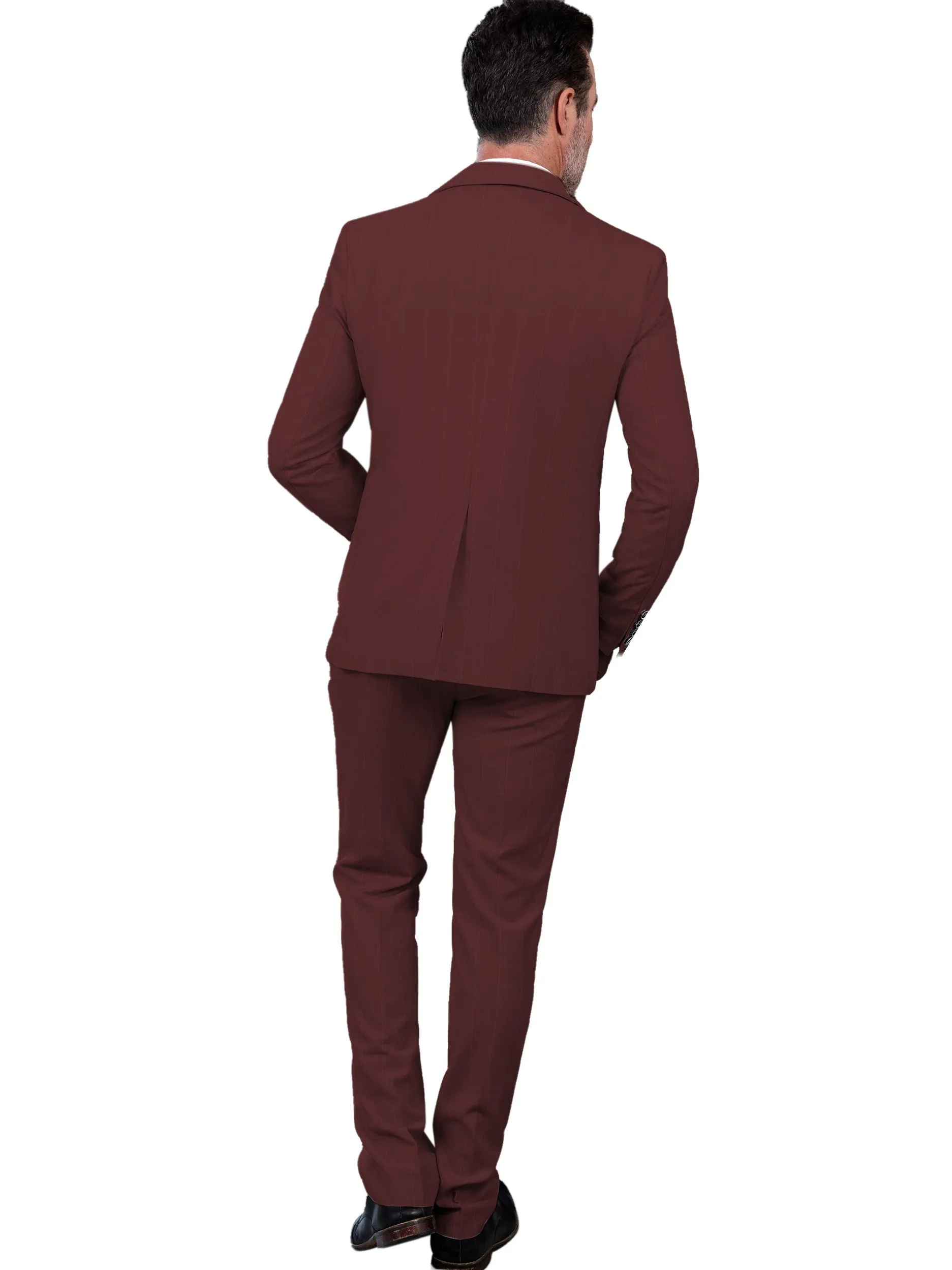 [Slim Fit Double Breasted Tuxedo] Mens Suit Plaid Tuxedos Business Suits Slim Fit Double Breasted