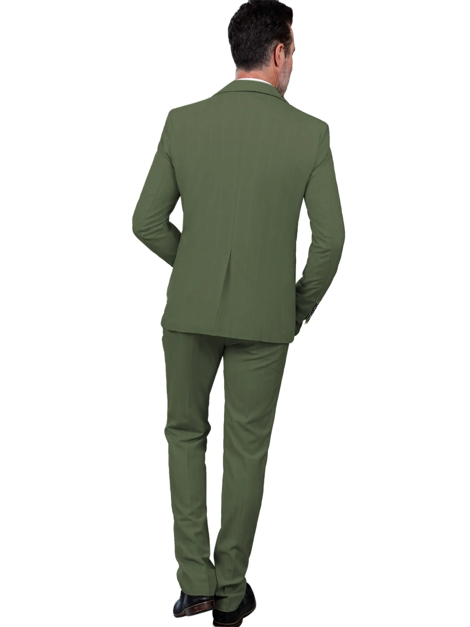 [Slim Fit Double Breasted Tuxedo] Mens Suit Plaid Tuxedos Business Suits Slim Fit Double Breasted