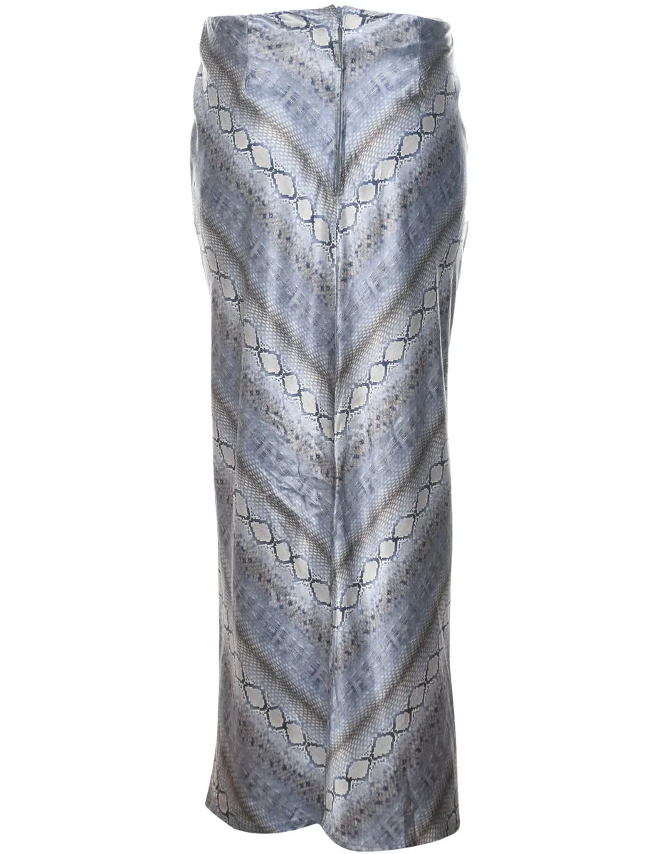 Snakeskin Pattern Maxi Skirt - L