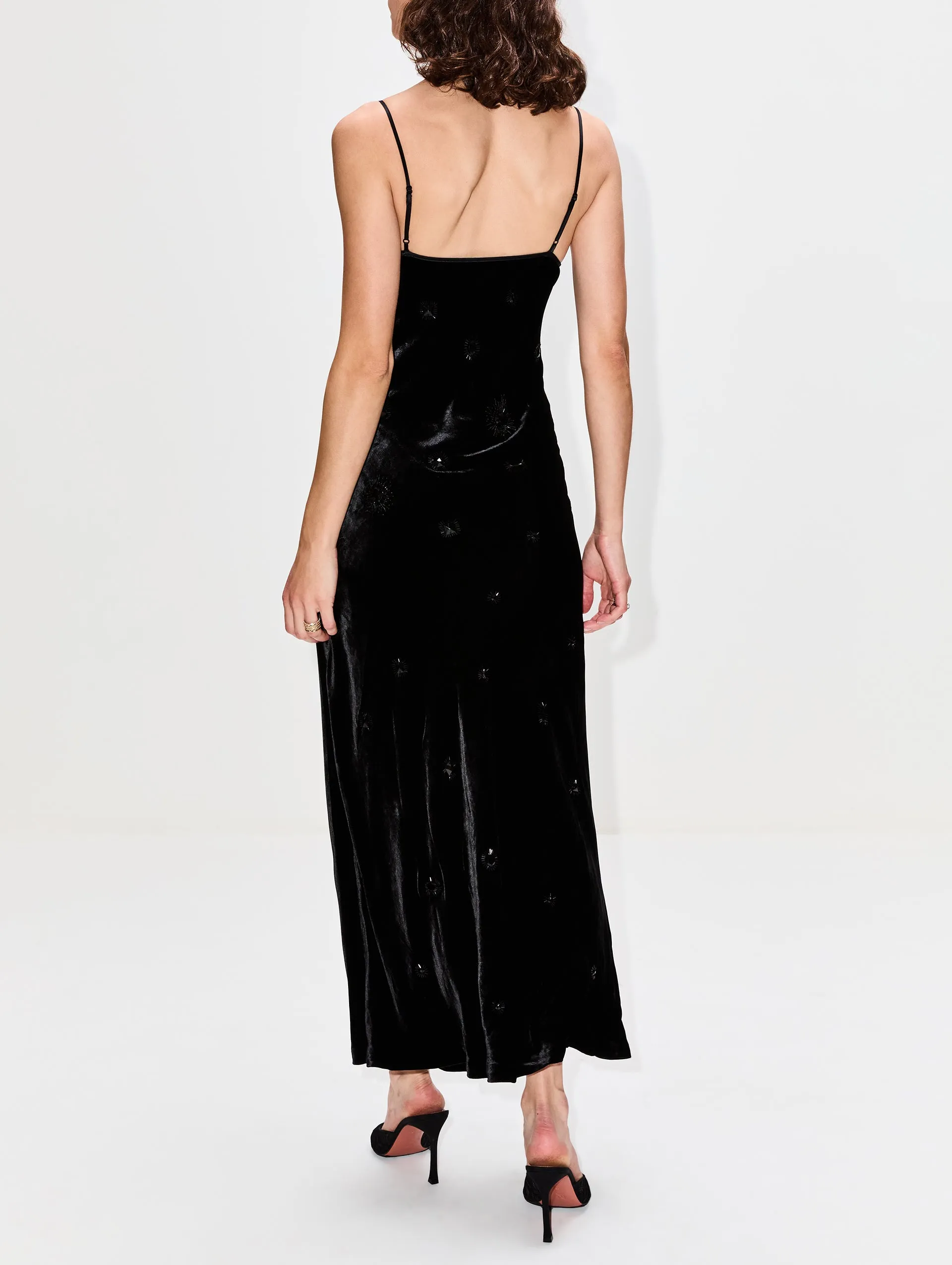 Spaghetti Velvet Slip Dress