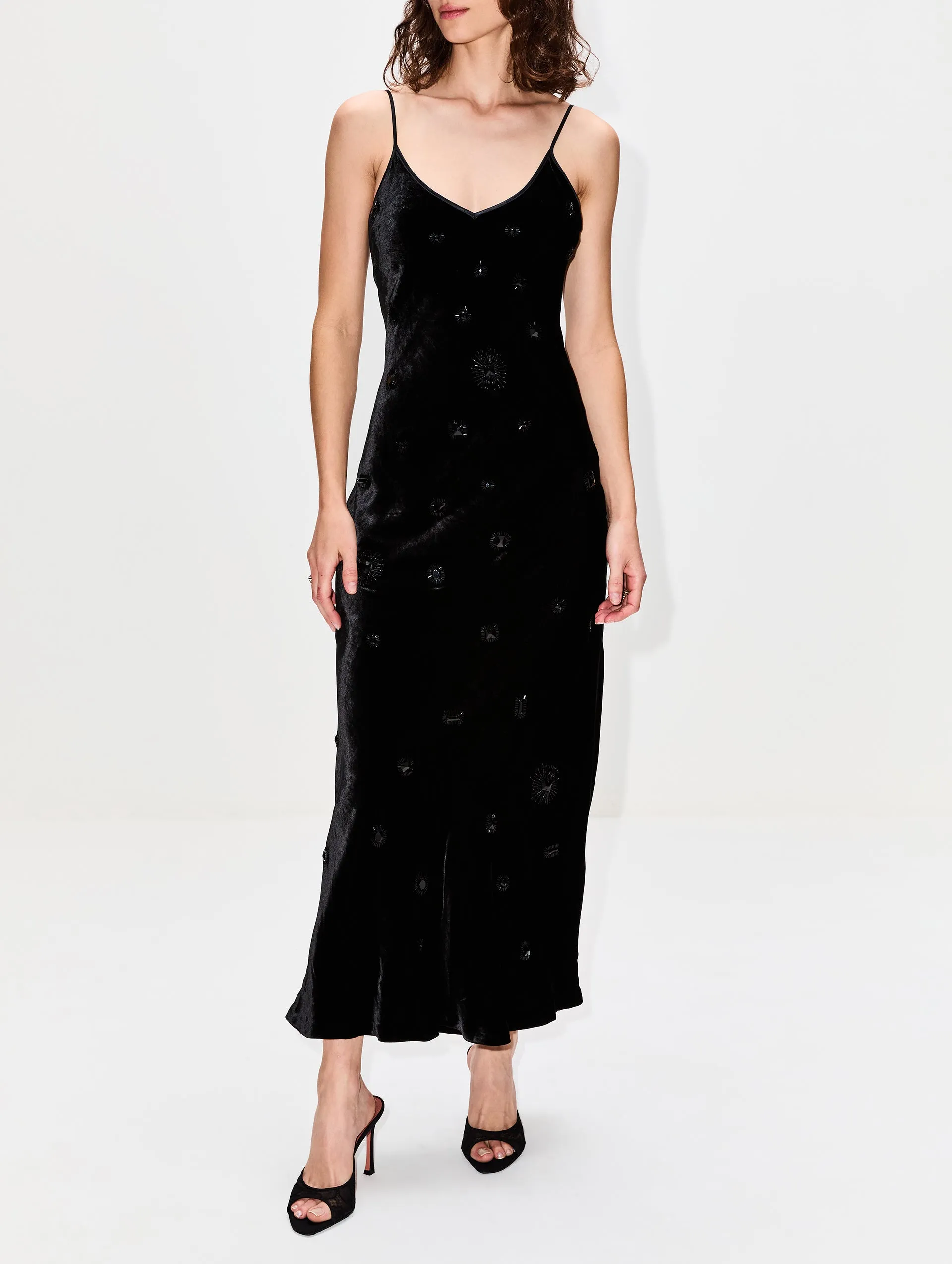 Spaghetti Velvet Slip Dress