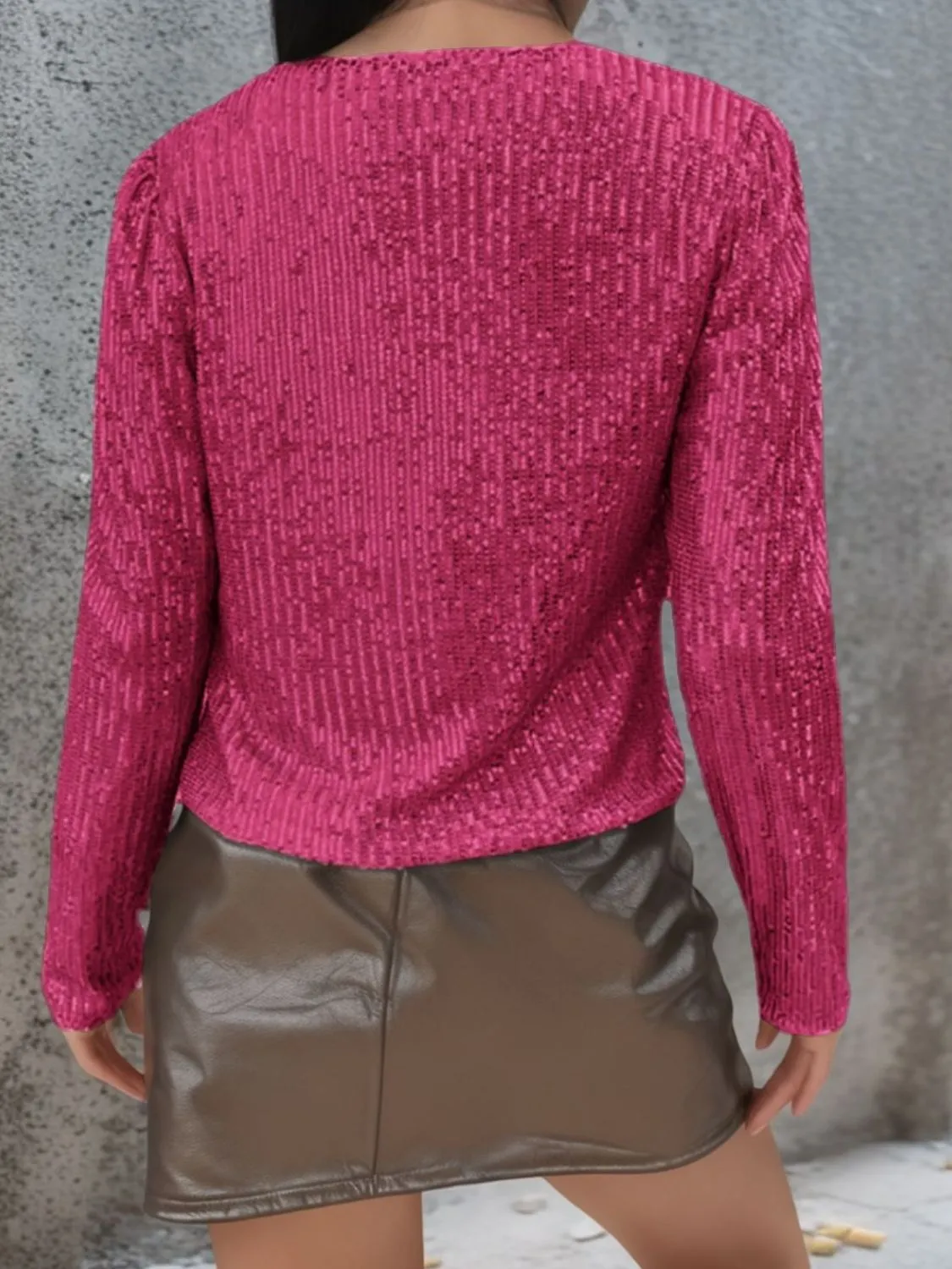 Sparkly Sequin Open Front Cropped Jacket