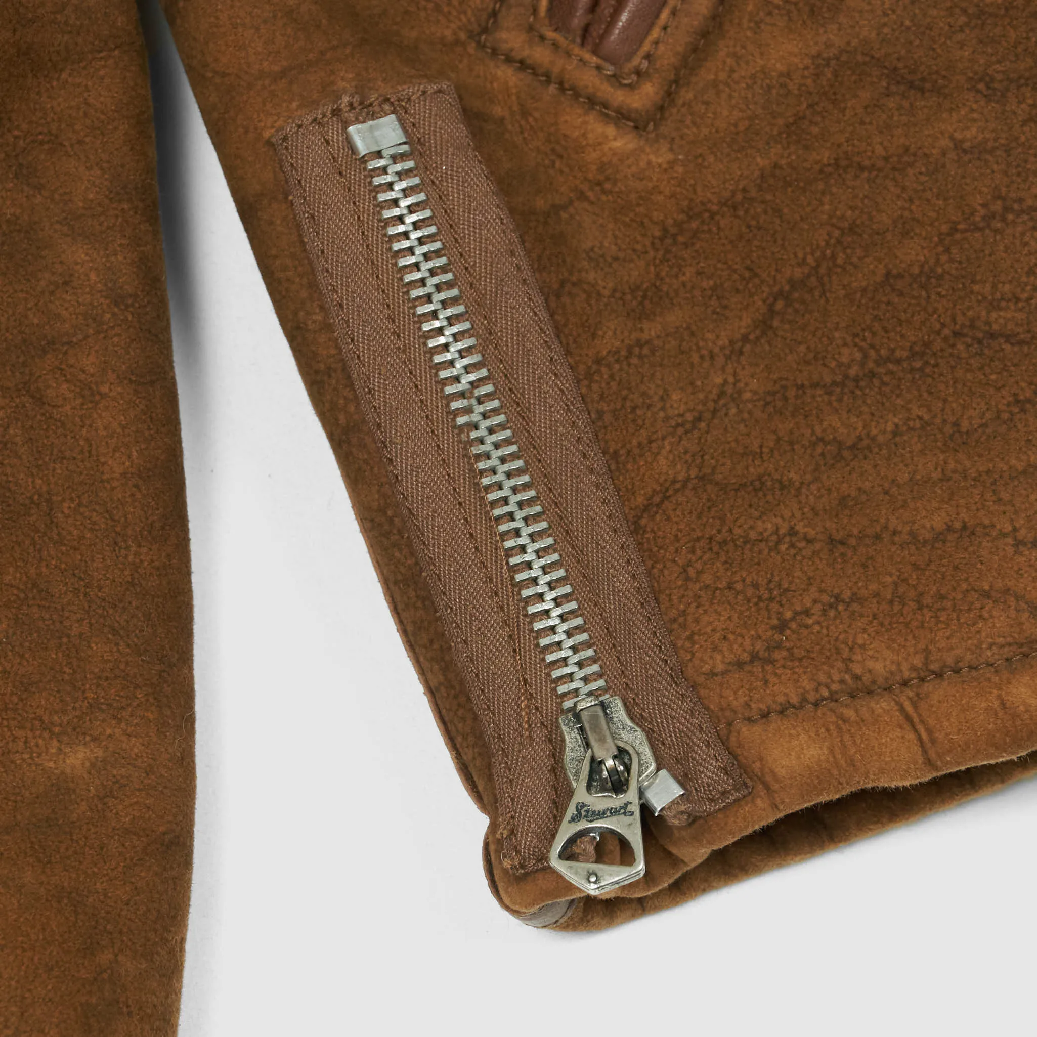 Stewart Shearling Vintage B-6 Bomber Leather Jacket