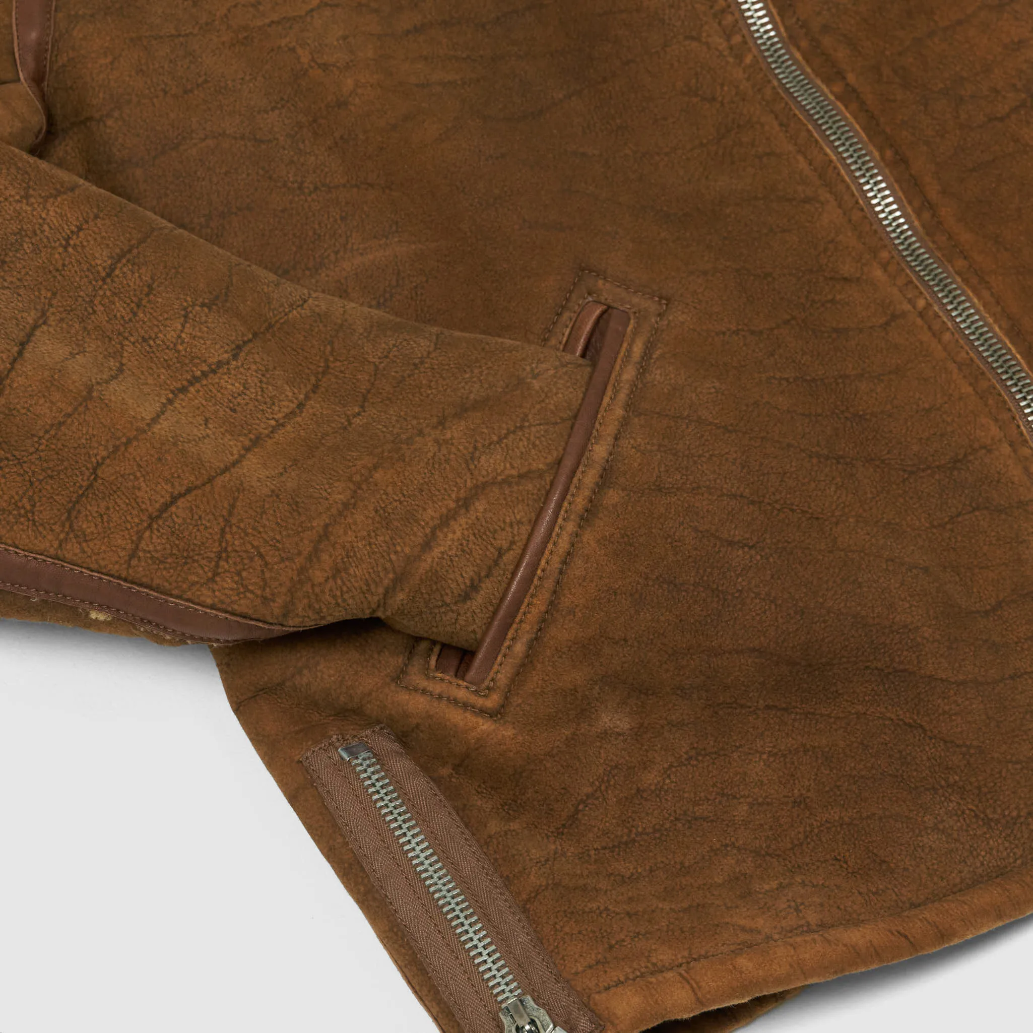 Stewart Shearling Vintage B-6 Bomber Leather Jacket