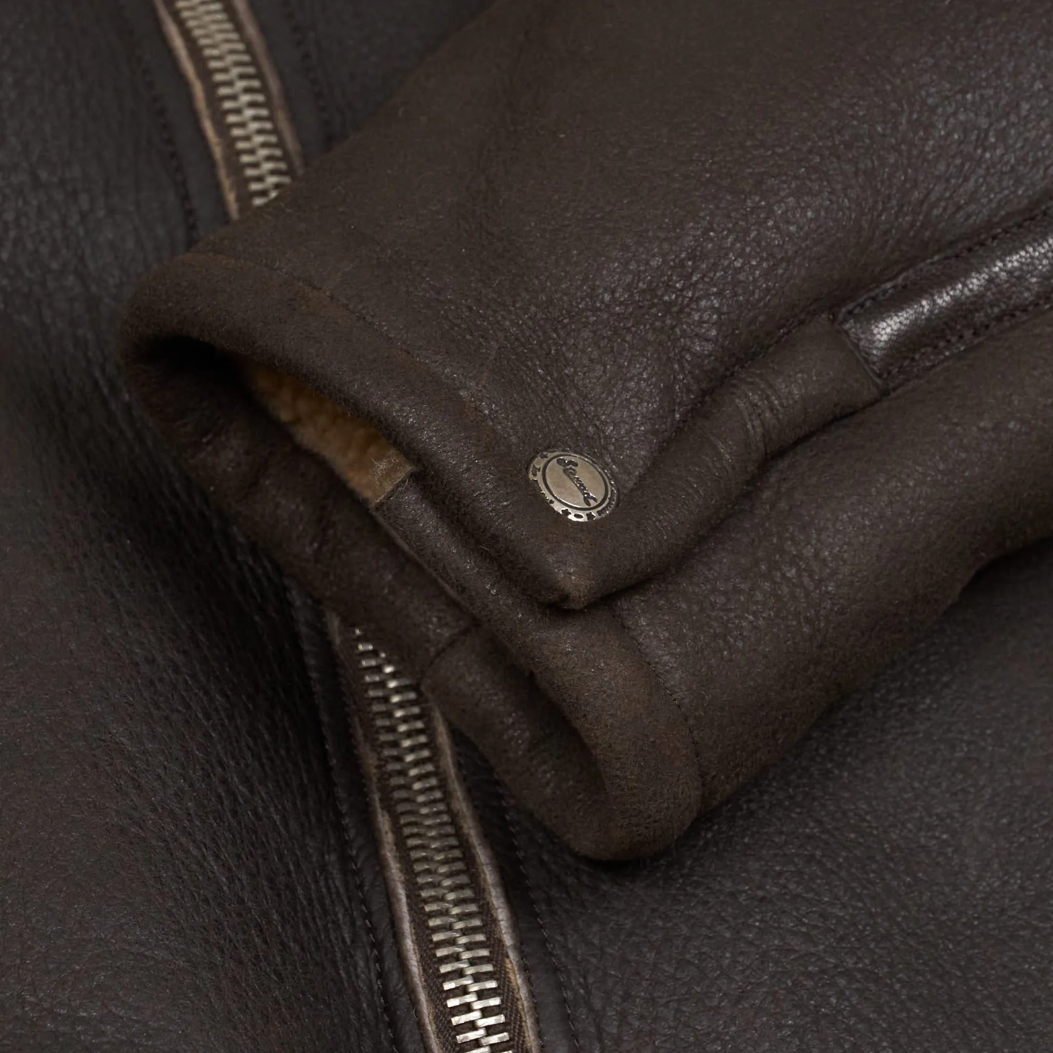 Stewart Shearling Vintage B-6 Bomber Leather Jacket