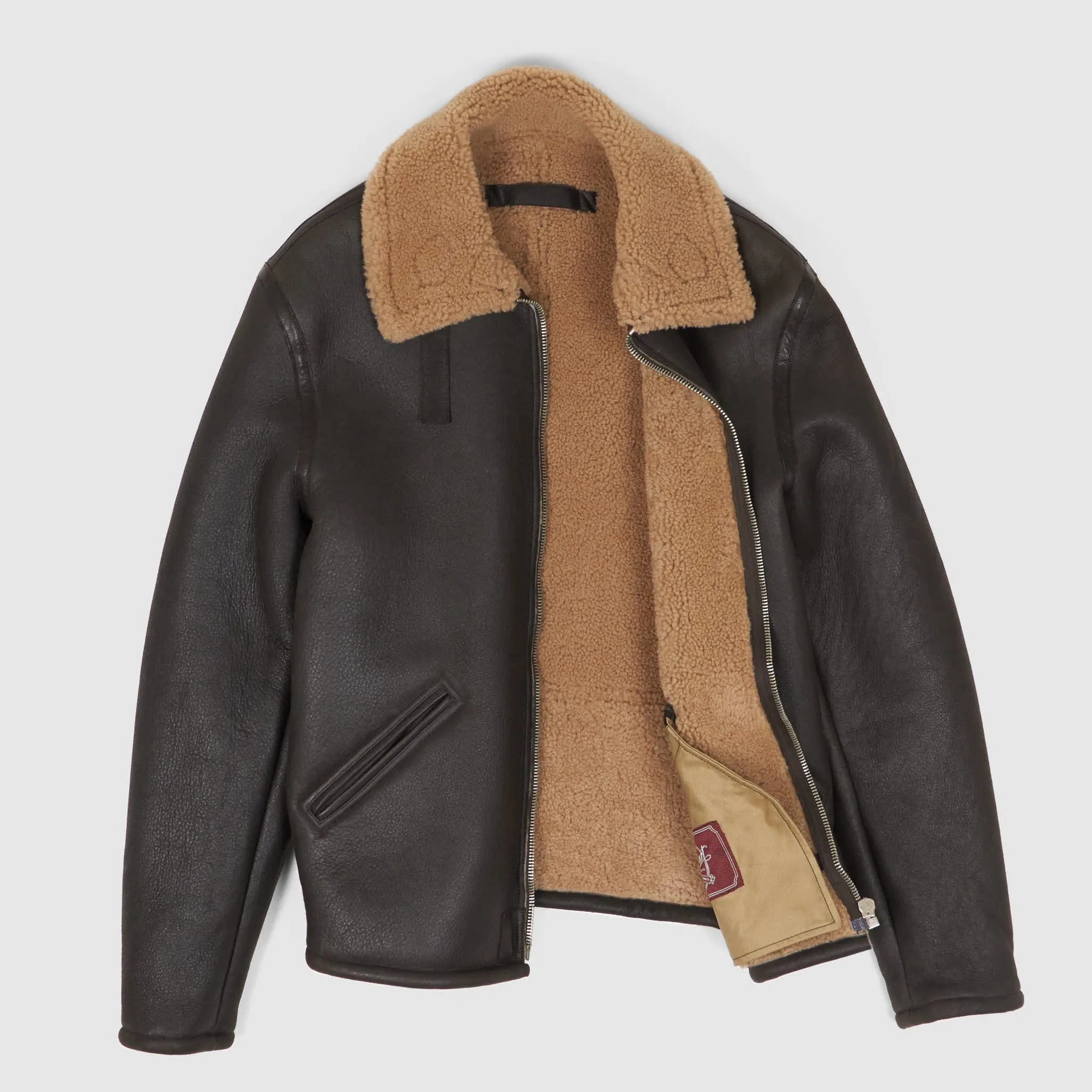 Stewart Shearling Vintage B-6 Bomber Leather Jacket