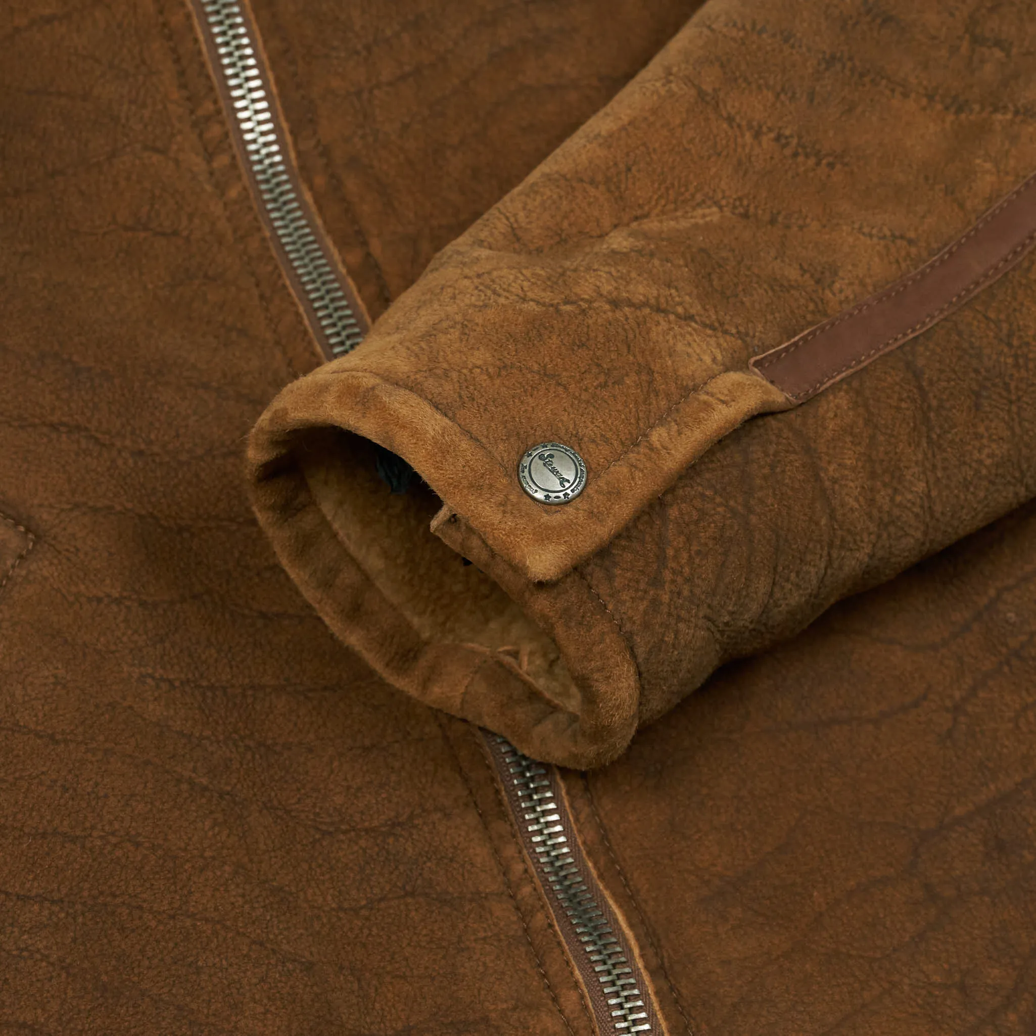 Stewart Shearling Vintage B-6 Bomber Leather Jacket