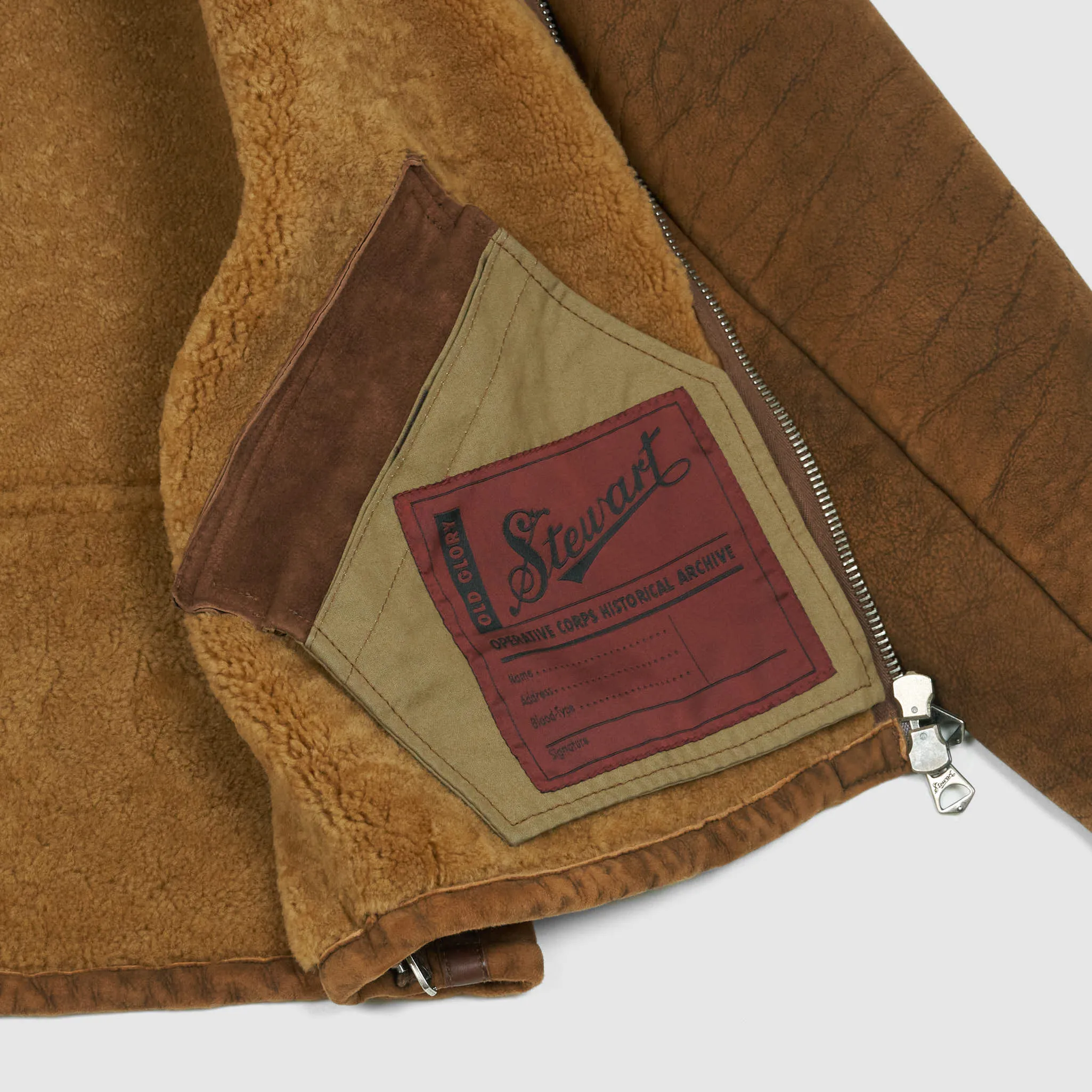Stewart Shearling Vintage B-6 Bomber Leather Jacket