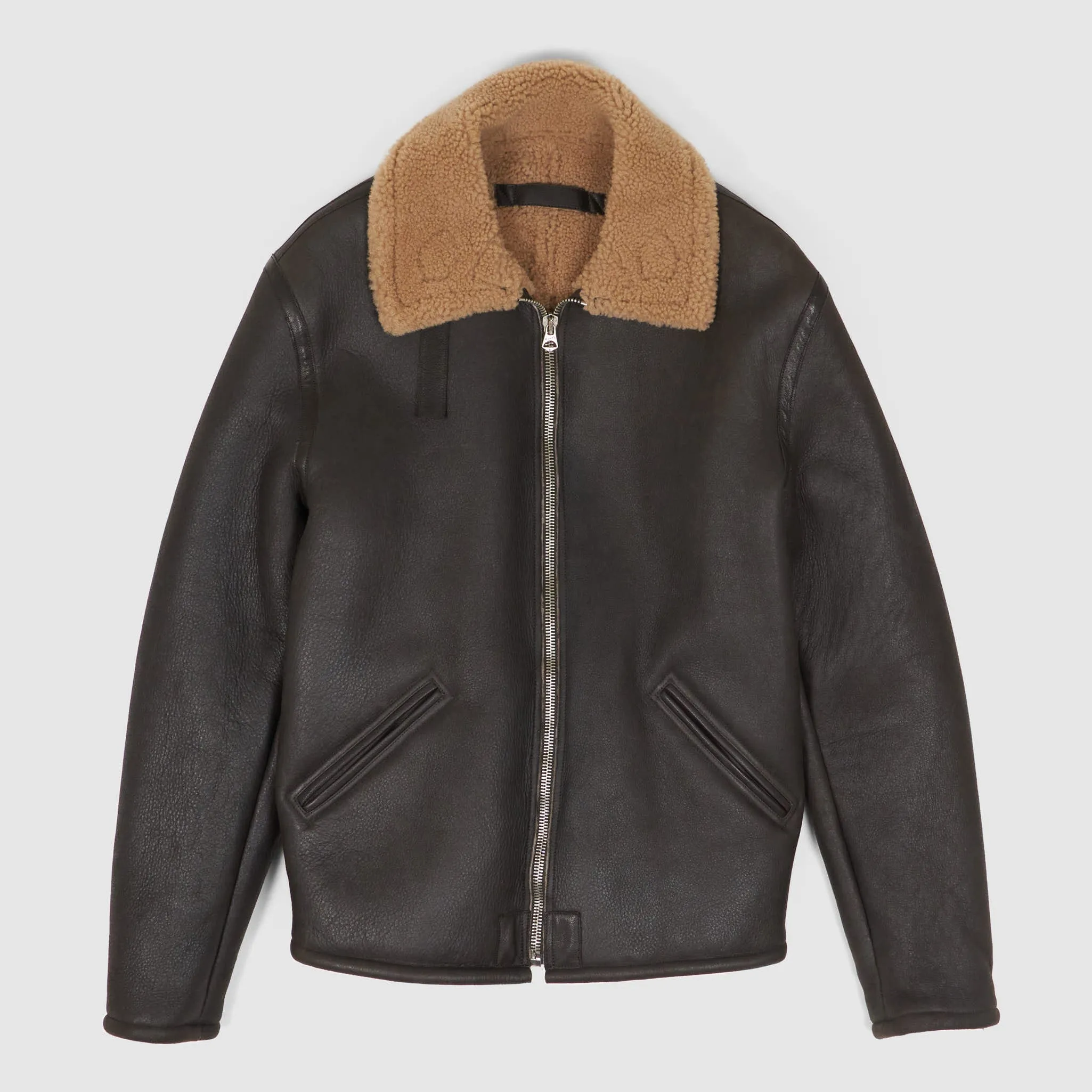 Stewart Shearling Vintage B-6 Bomber Leather Jacket