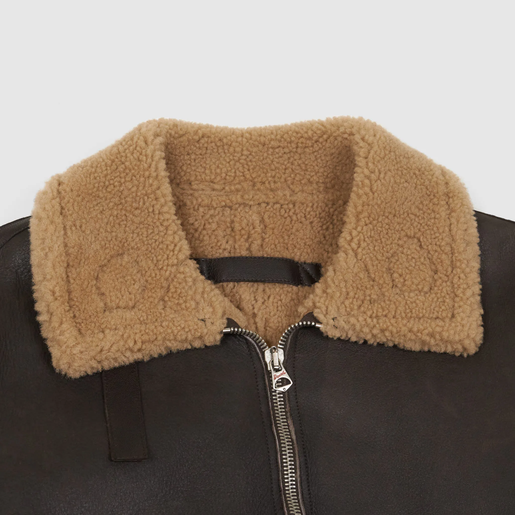 Stewart Shearling Vintage B-6 Bomber Leather Jacket