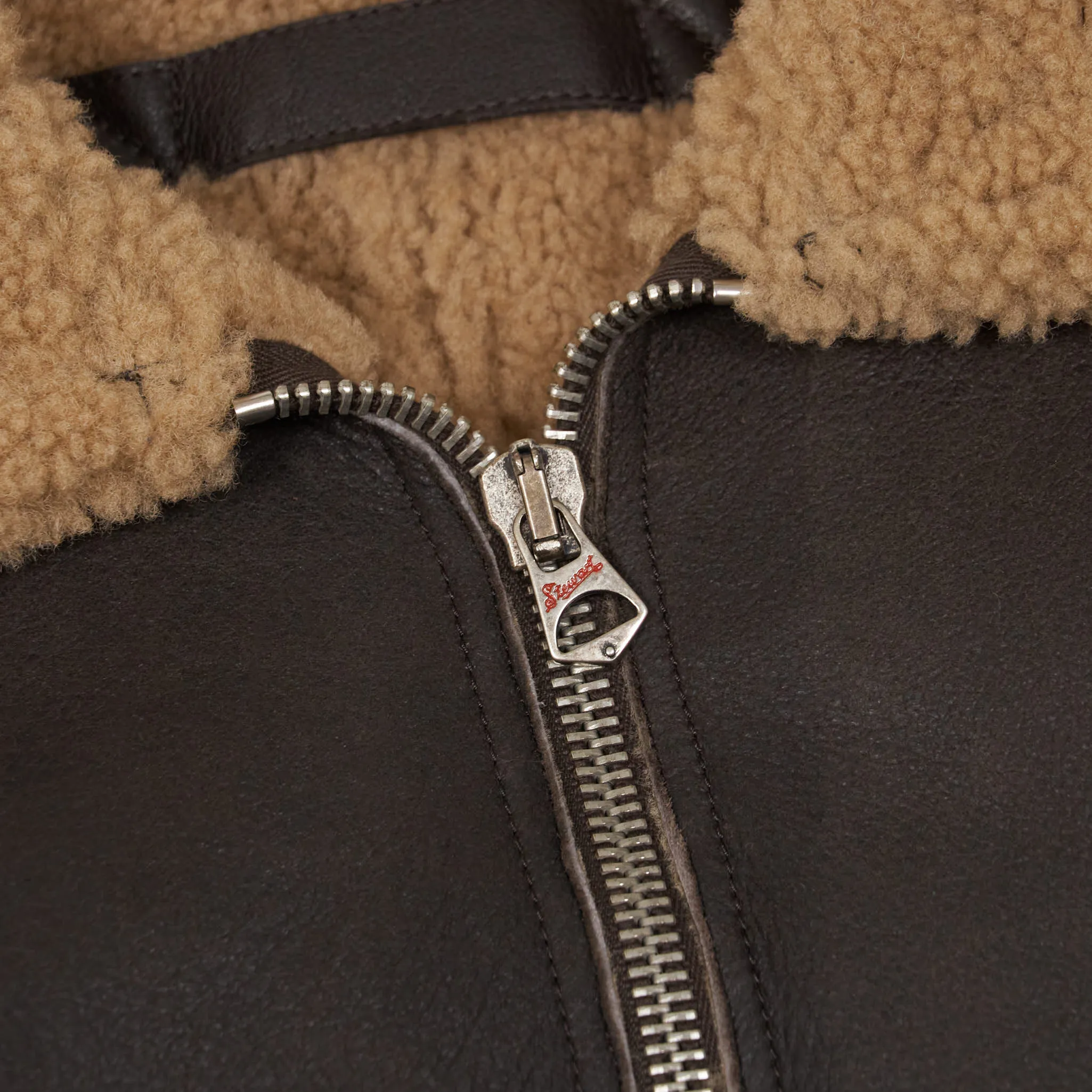 Stewart Shearling Vintage B-6 Bomber Leather Jacket