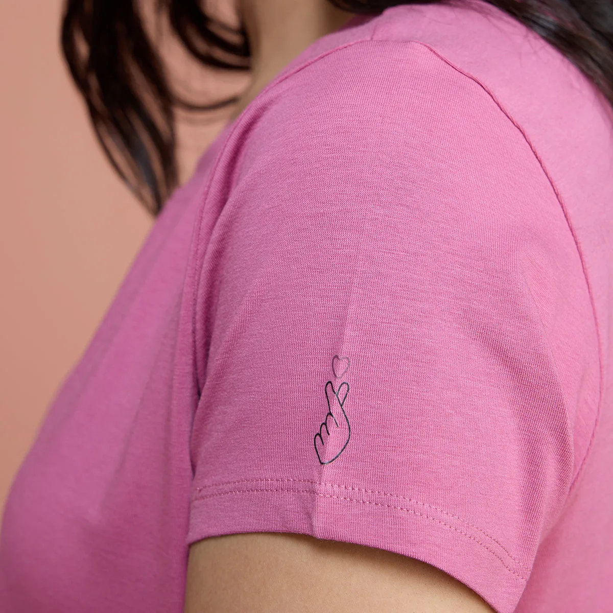 Super Comfy Cotton Stretch Classic Solid T-Shirt-NYLE216-Red Violet