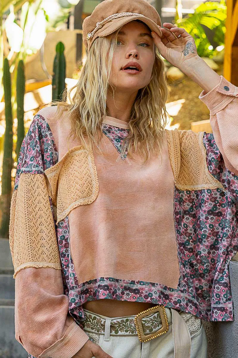 That’s My Jam Floral   Crochet Thermal Top (2 Colors)