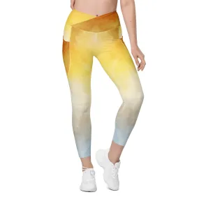 Tie Dye Sky Crossover Leggings with Pockets, lioness-love