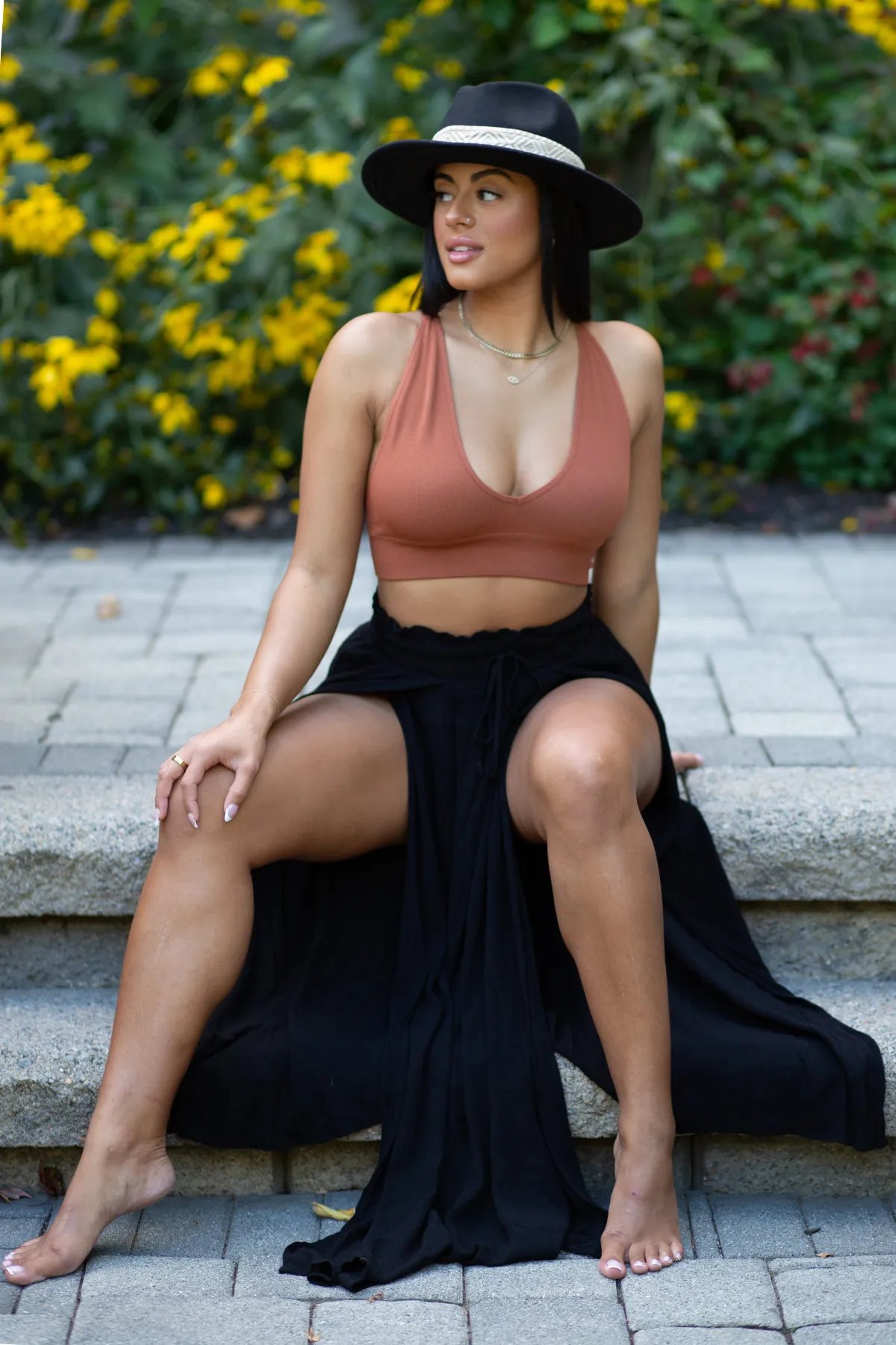 Tourmaline Double Slit Maxi Skirt