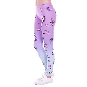 Unicorn Seamless Workout Leggings - 3D Printed Yoga Leggings, Tummy Control Running Pants (Color Unicorn, Plus Size)