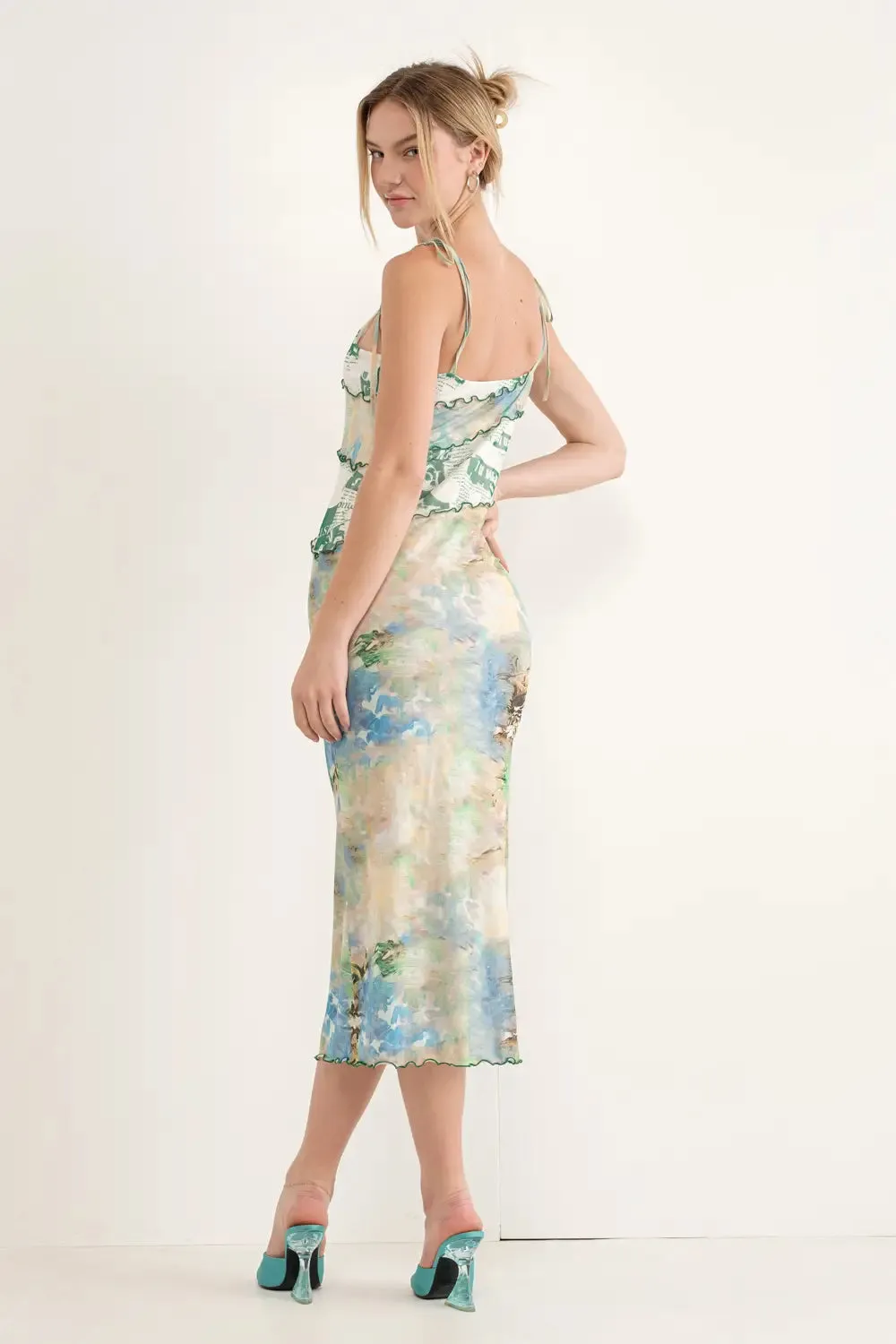 Van Gogh Your Way Mesh Midi Dress