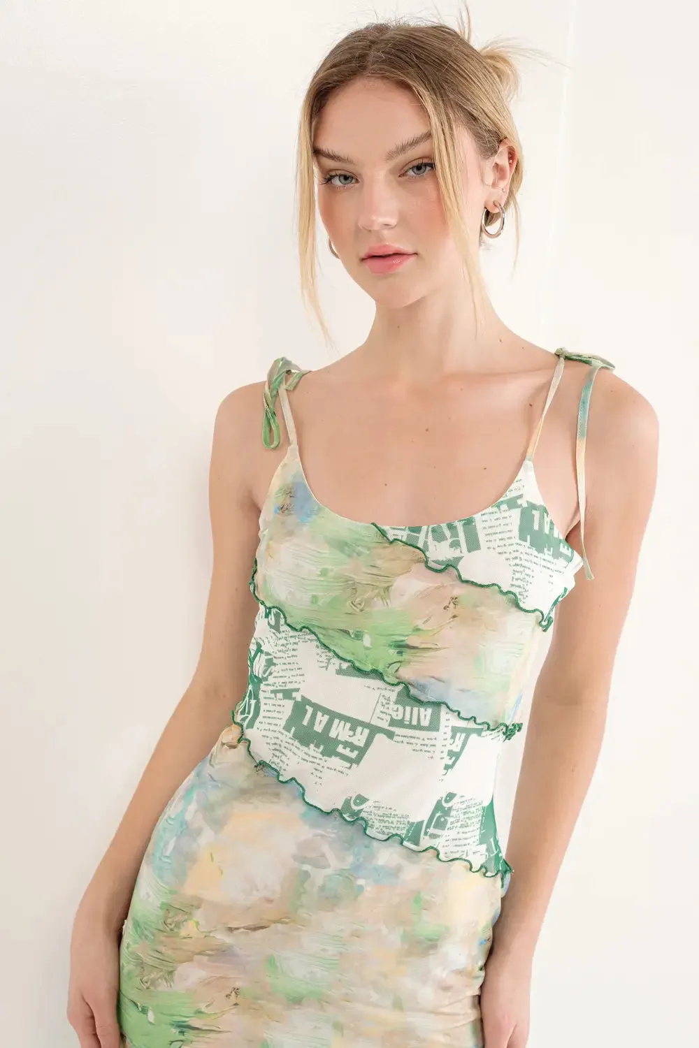 Van Gogh Your Way Mesh Midi Dress
