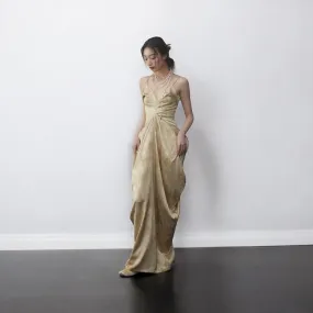 Watercolor Satin Slip Dress