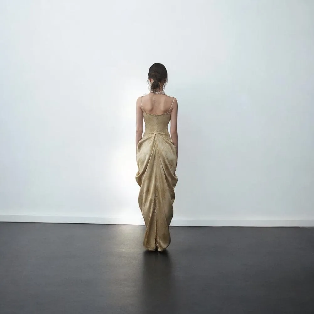 Watercolor Satin Slip Dress