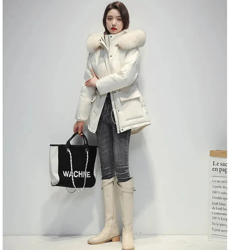 Women Thick Warm Padded Fur Parka