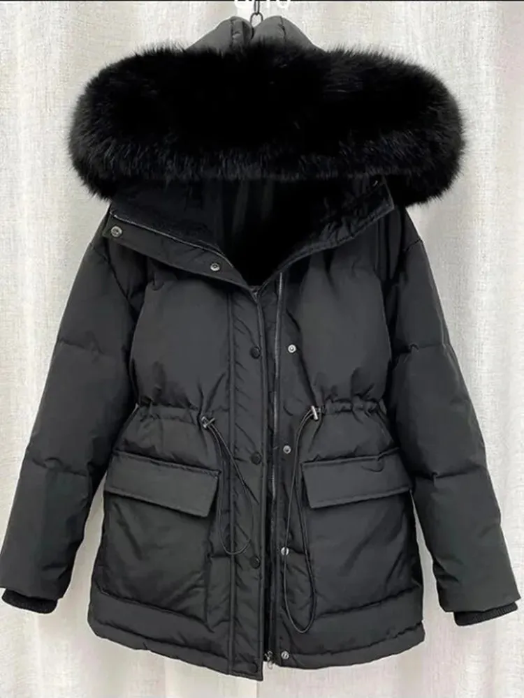 Women Thick Warm Padded Fur Parka