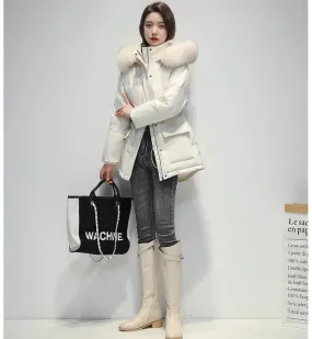 Women Thick Warm Padded Fur Parka