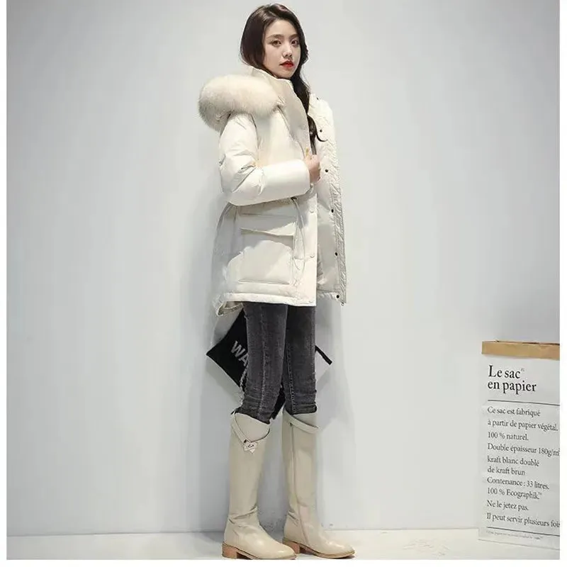 Women Thick Warm Padded Fur Parka