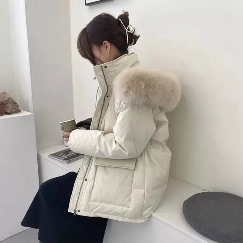 Women Thick Warm Padded Fur Parka