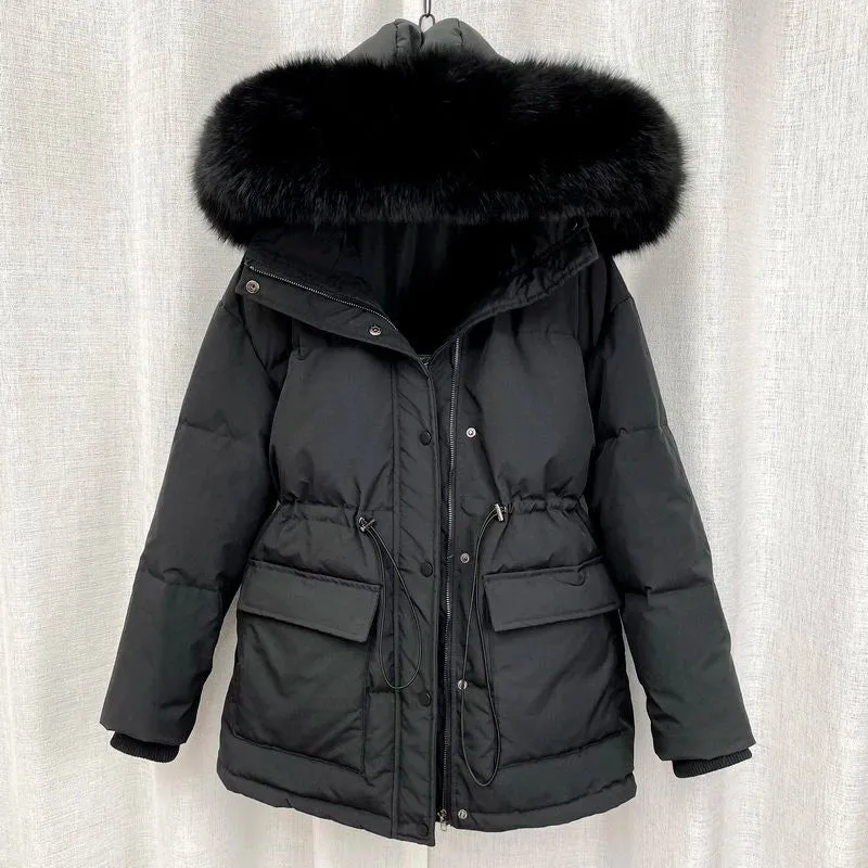 Women Thick Warm Padded Fur Parka