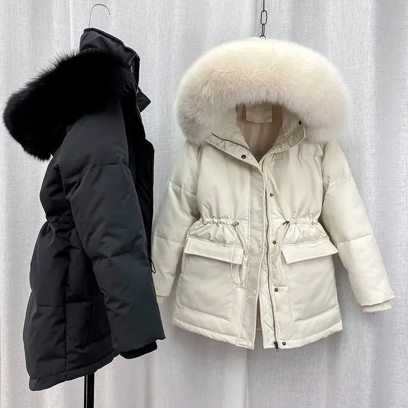 Women Thick Warm Padded Fur Parka