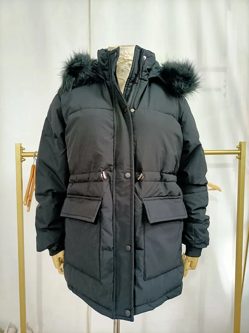 Women Thick Warm Padded Fur Parka