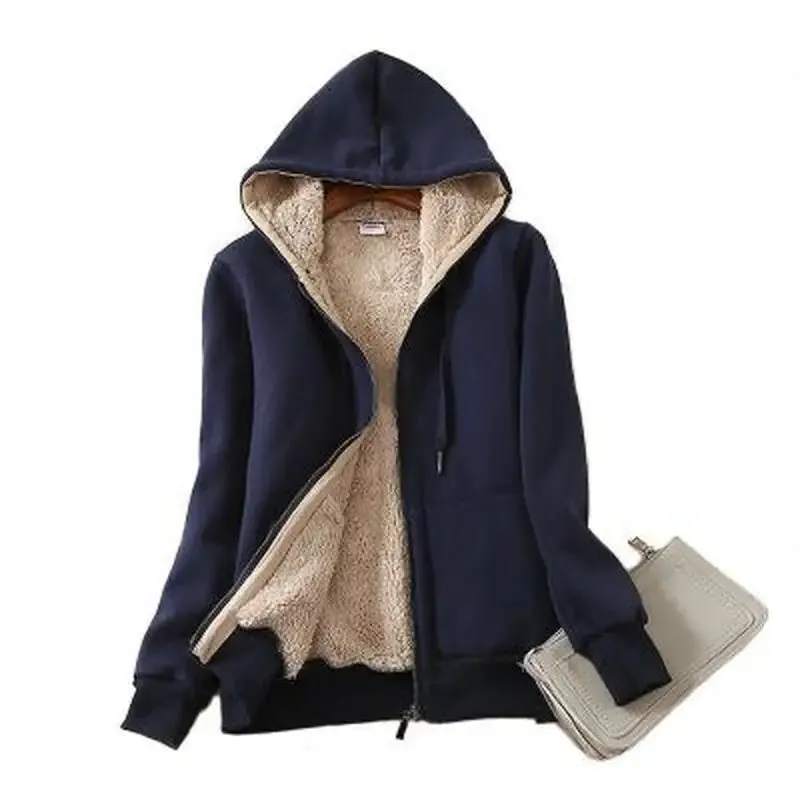 Womens Cashmere Winter Warm Coats Thick Parka Warm Hooded Coat Women Jacket Winter Parka Basic Jacket Fashion Women's Clothing