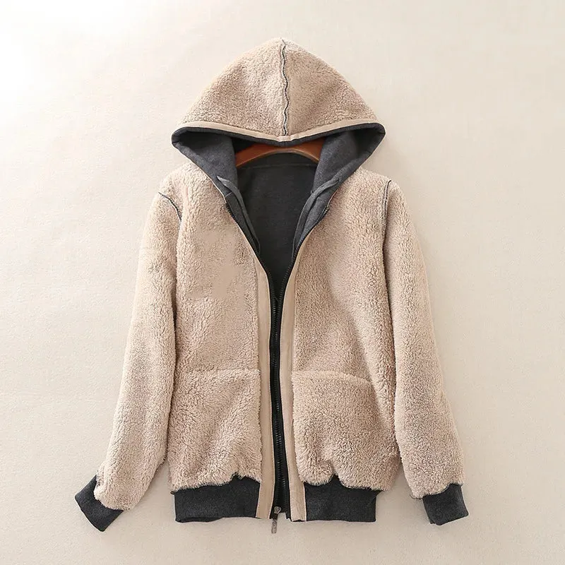 Womens Cashmere Winter Warm Coats Thick Parka Warm Hooded Coat Women Jacket Winter Parka Basic Jacket Fashion Women's Clothing