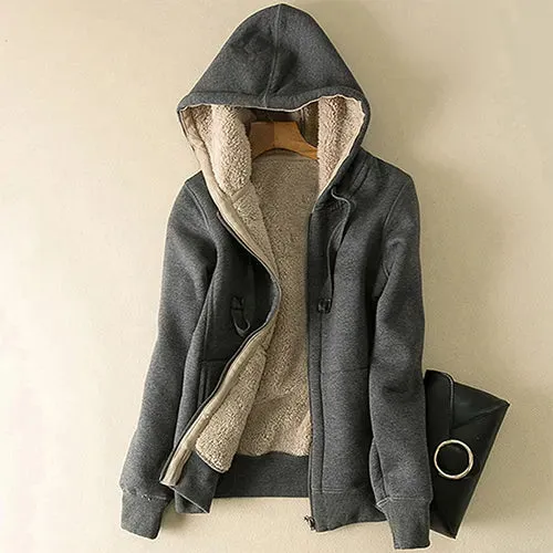 Womens Cashmere Winter Warm Coats Thick Parka Warm Hooded Coat Women Jacket Winter Parka Basic Jacket Fashion Women's Clothing