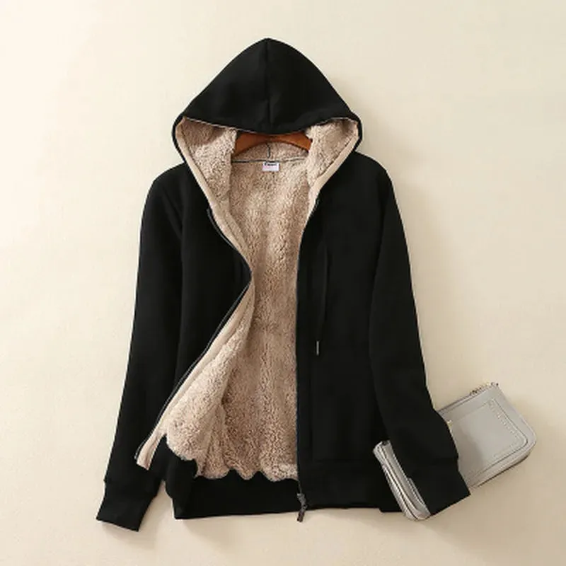 Womens Cashmere Winter Warm Coats Thick Parka Warm Hooded Coat Women Jacket Winter Parka Basic Jacket Fashion Women's Clothing