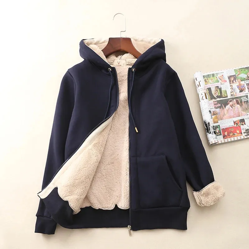 Womens Cashmere Winter Warm Coats Thick Parka Warm Hooded Coat Women Jacket Winter Parka Basic Jacket Fashion Women's Clothing