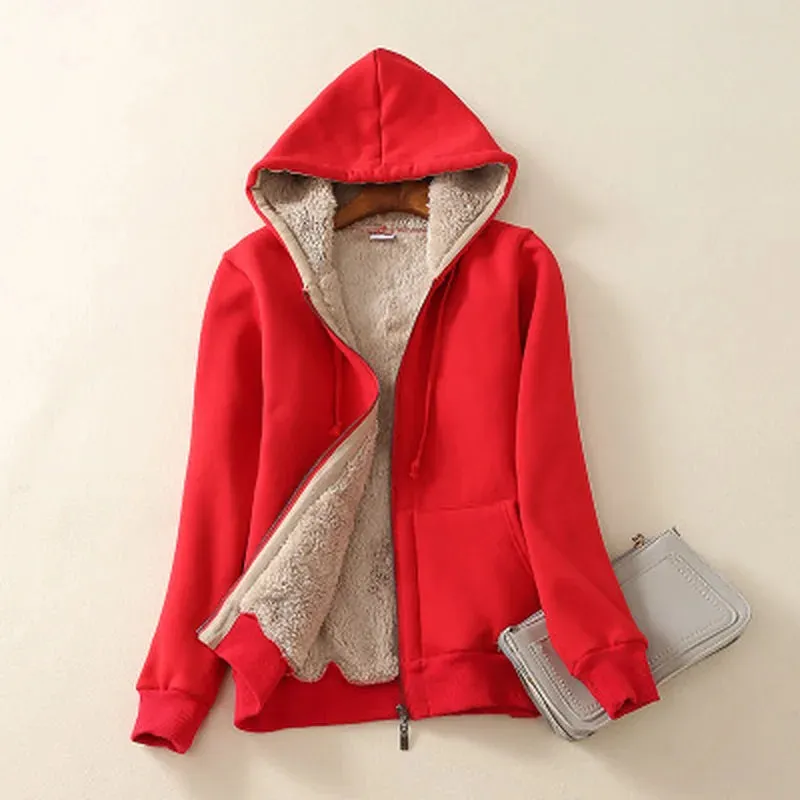 Womens Cashmere Winter Warm Coats Thick Parka Warm Hooded Coat Women Jacket Winter Parka Basic Jacket Fashion Women's Clothing