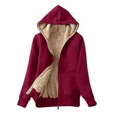 Womens Cashmere Winter Warm Coats Thick Parka Warm Hooded Coat Women Jacket Winter Parka Basic Jacket Fashion Women's Clothing