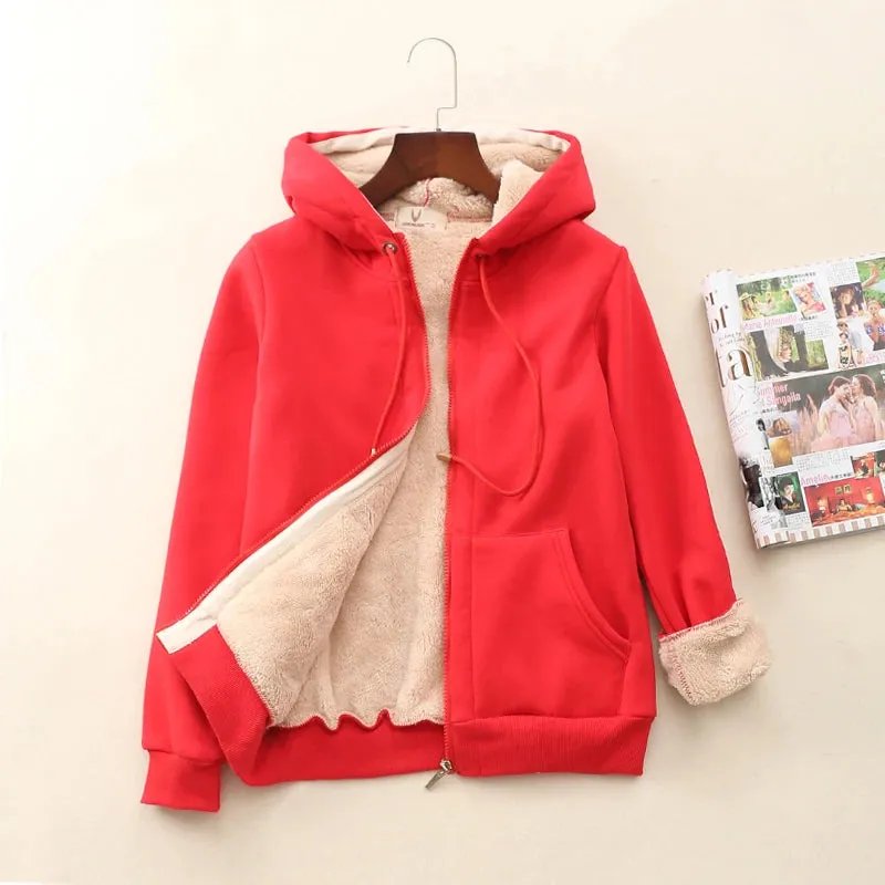 Womens Cashmere Winter Warm Coats Thick Parka Warm Hooded Coat Women Jacket Winter Parka Basic Jacket Fashion Women's Clothing