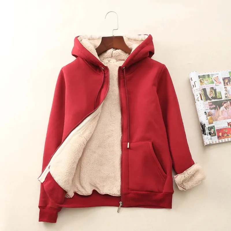 Womens Cashmere Winter Warm Coats Thick Parka Warm Hooded Coat Women Jacket Winter Parka Basic Jacket Fashion Women's Clothing