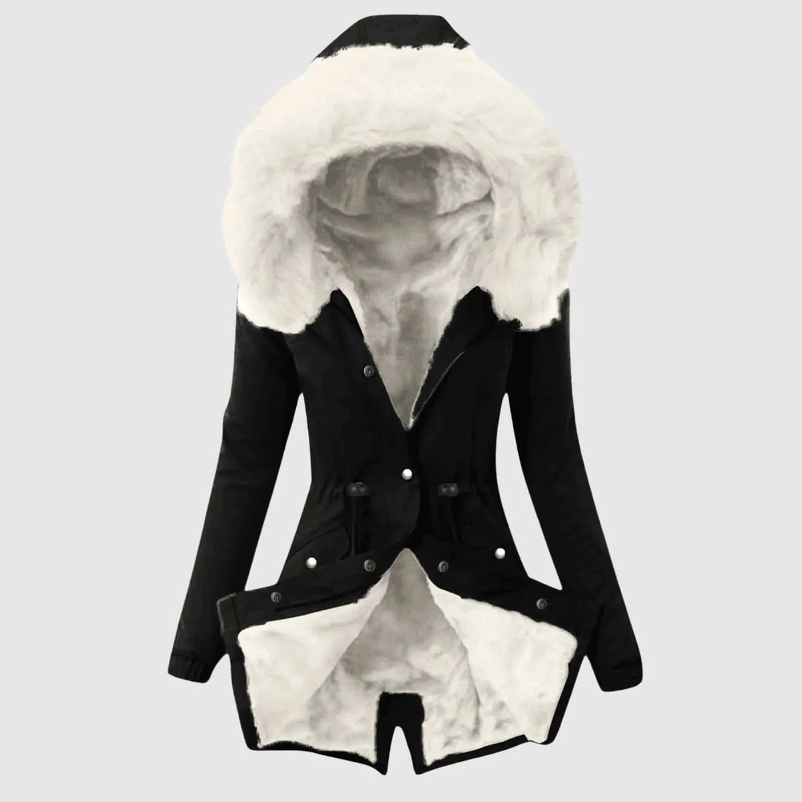 Women's Fleece Parka Jacket with Hood