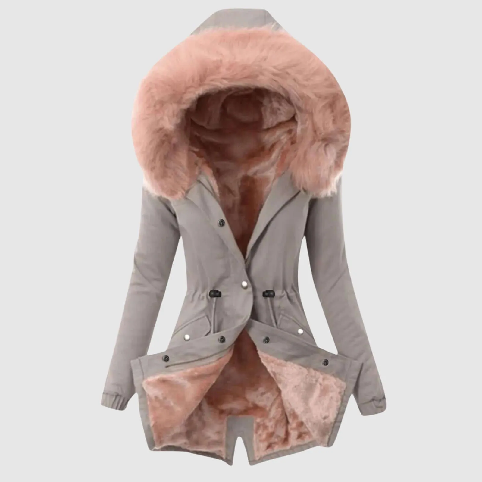 Women's Fleece Parka Jacket with Hood