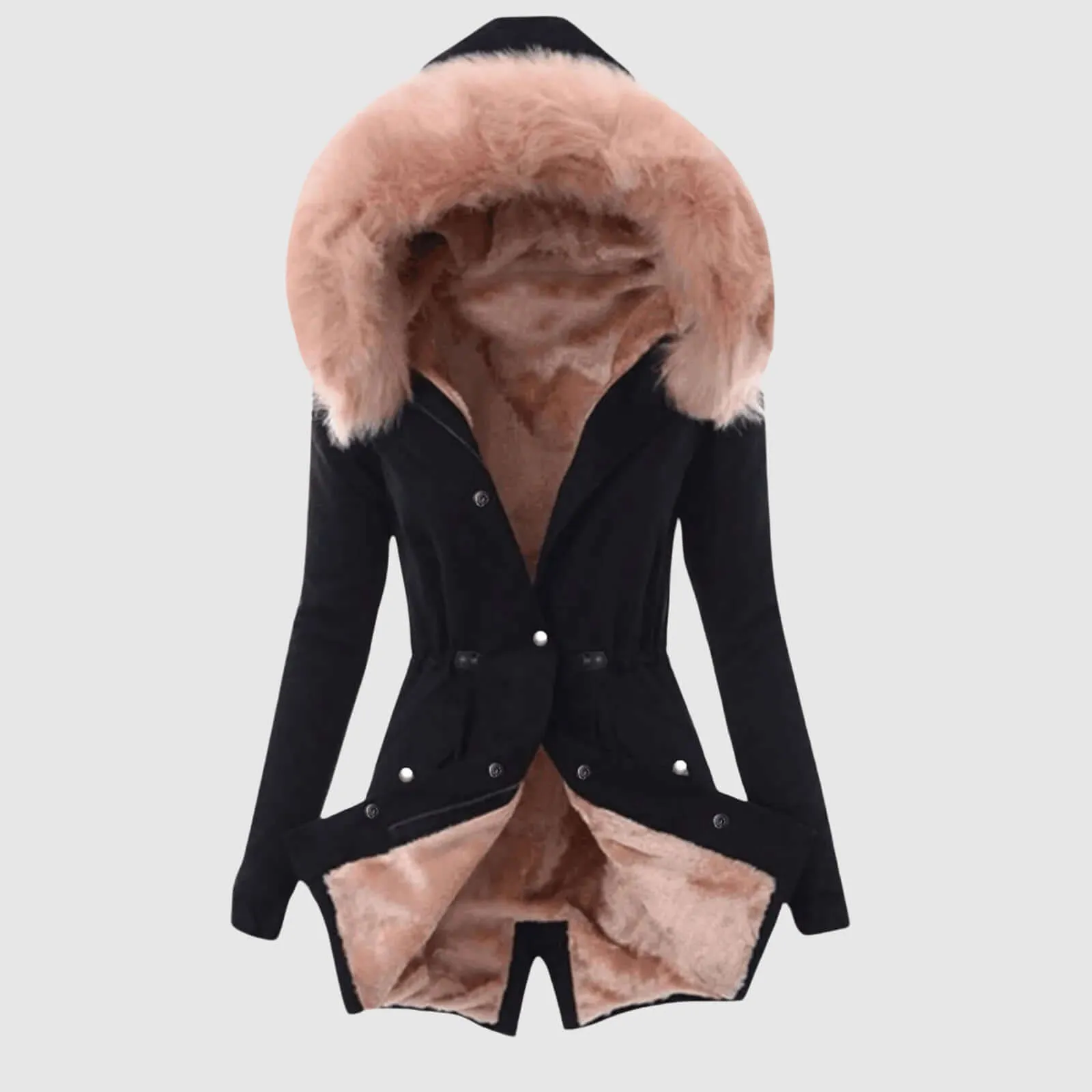 Women's Fleece Parka Jacket with Hood