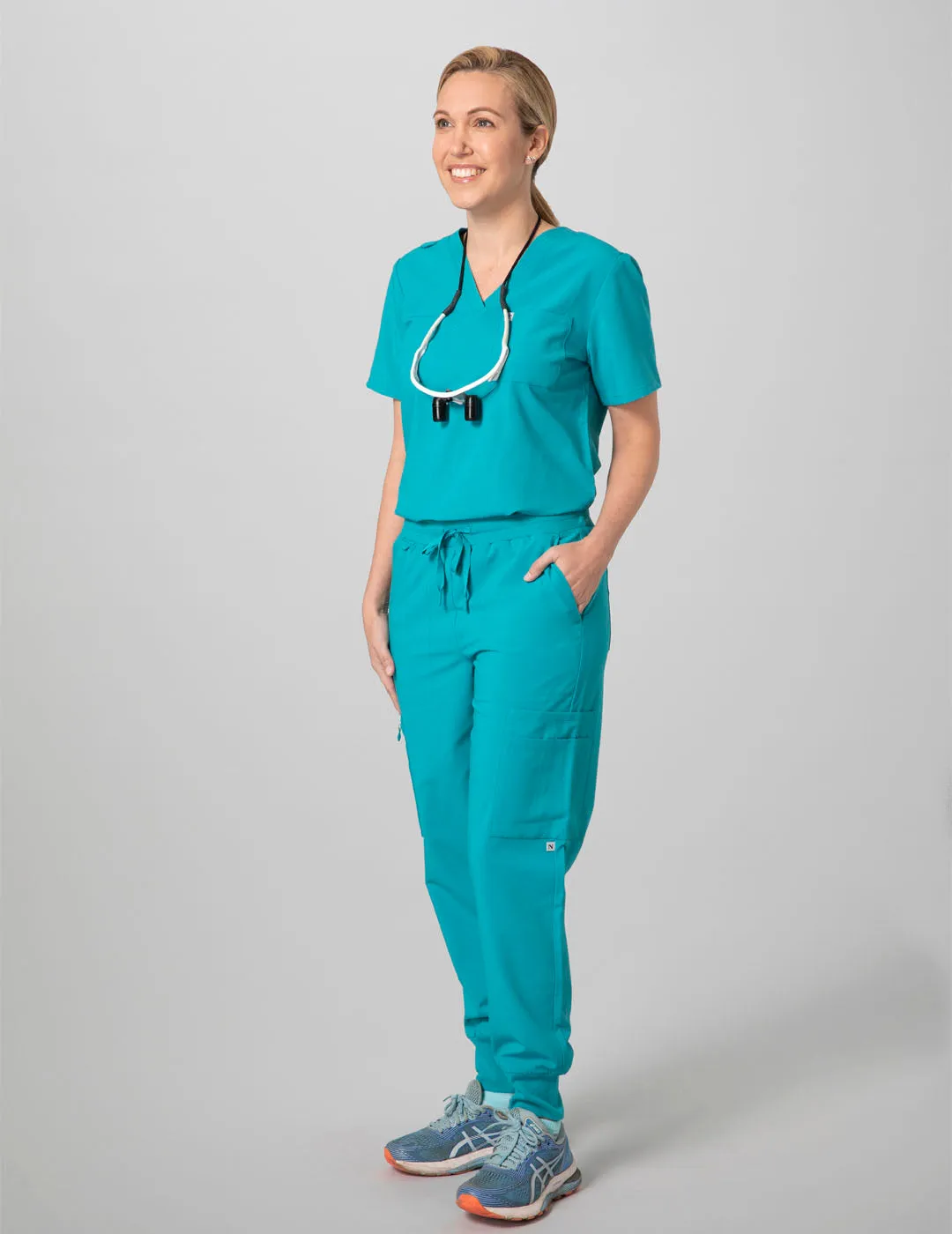 Womens Jogger Scrub Pants - Teal