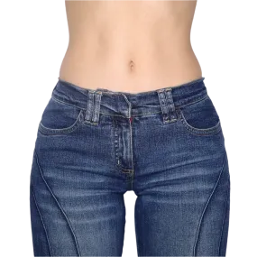 Y2K Seamed Low Rise Flare Jeans (S)